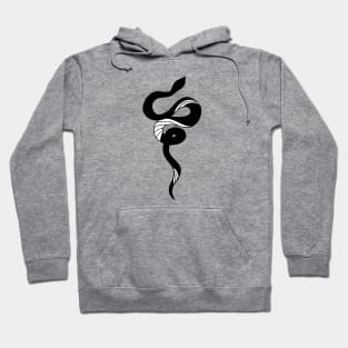 Danger Noodle Snake in Black and White for Tattoo Hoodie